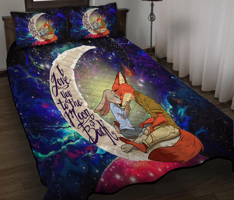 Fox Couple Love You To The Moon Galaxy Quilt Bed Sets Nearkii