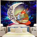 Fox Couple Moon And Back Galaxy Tapestry Room Decor Nearkii
