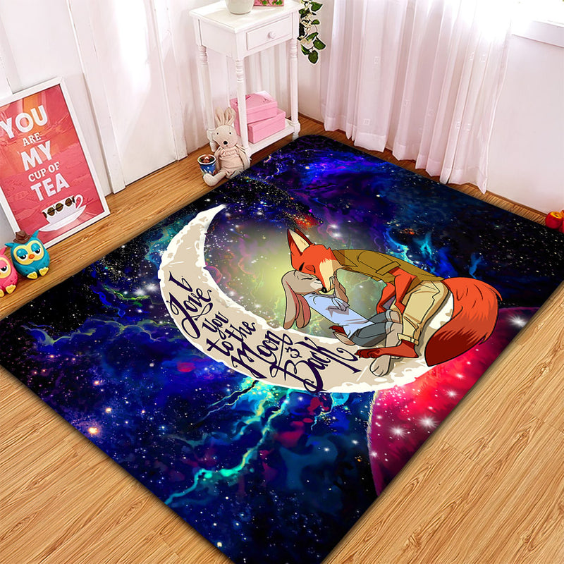 Fox Couple Zootopia Love You To The Moon Galaxy Carpet Rug Home Room Decor Nearkii