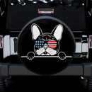 French Bulldog US Flag Glasses Jeep Car Spare Tire Covers Gift For Campers Nearkii