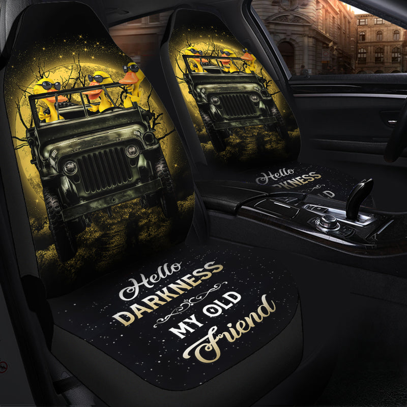Funny Ducks Ride Jeep Funny Moonlight Halloween Premium Custom Car Seat Covers Decor Protectors Nearkii