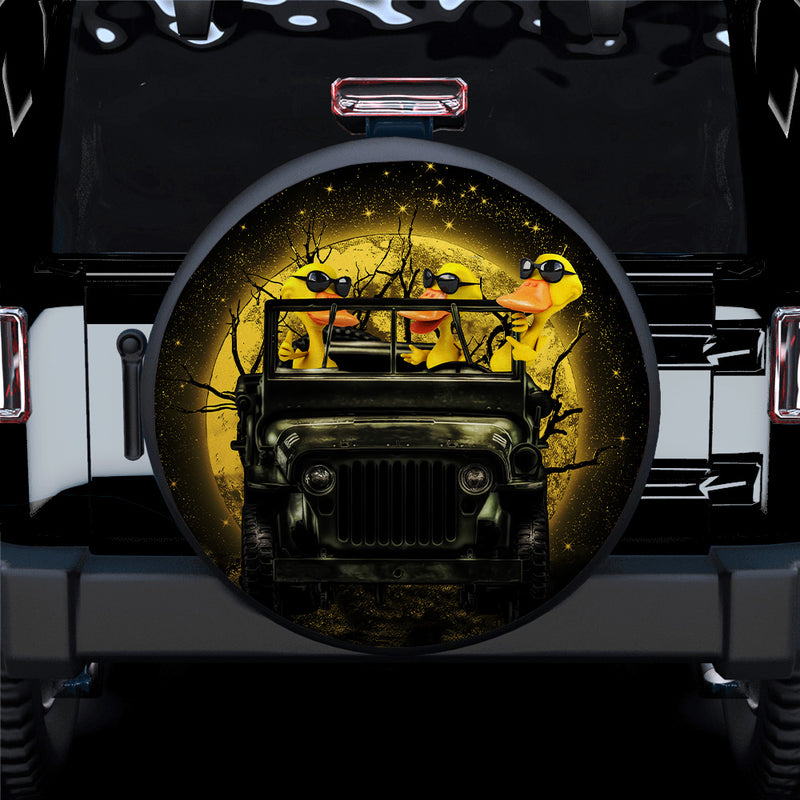 Funny Ducks Ride Jeep Moonlight Halloween Car Spare Tire Covers Gift For Campers Nearkii