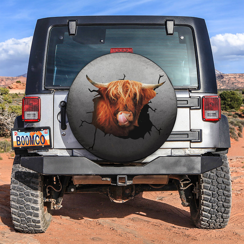 Funny Cow Face Jeep Car Spare Tire Cover Gift For Campers Nearkii