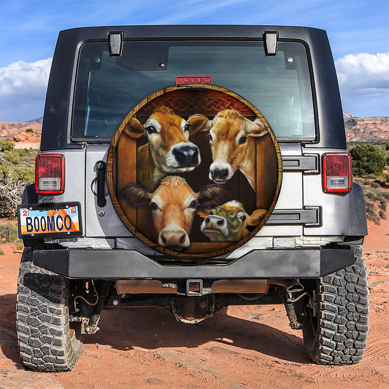 Funny Cows Face Car Spare Tire Cover Gift For Campers Nearkii