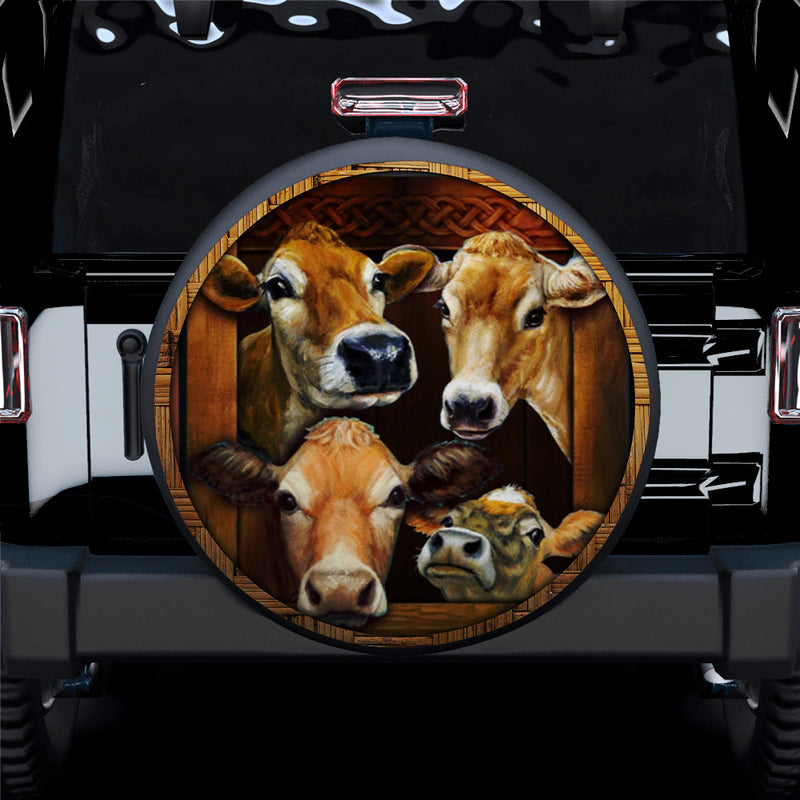 Funny Cows Face Car Spare Tire Cover Gift For Campers Nearkii