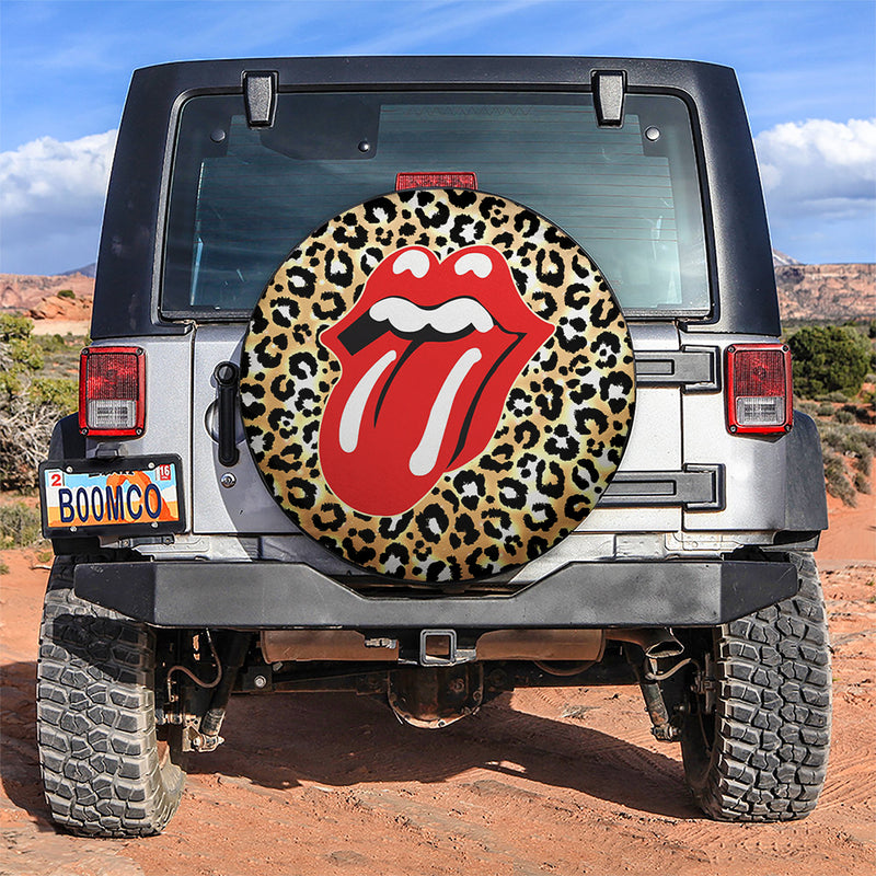 Funny Lips Leopard Skin Jeep Car Spare Tire Cover Gift For Campers Nearkii