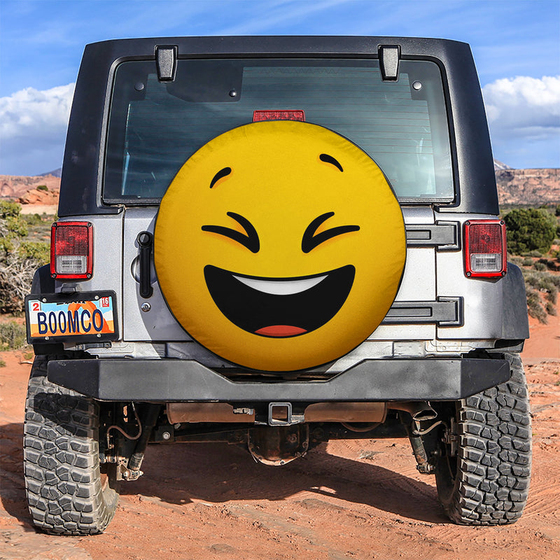 Funny Happy Yellow Face Car Spare Tire Covers Gift For Campers Nearkii