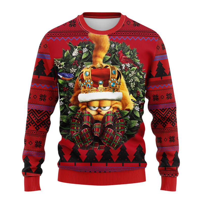 Garfield King Noel Mc Ugly Christmas Sweater Thanksgiving Gift Nearkii