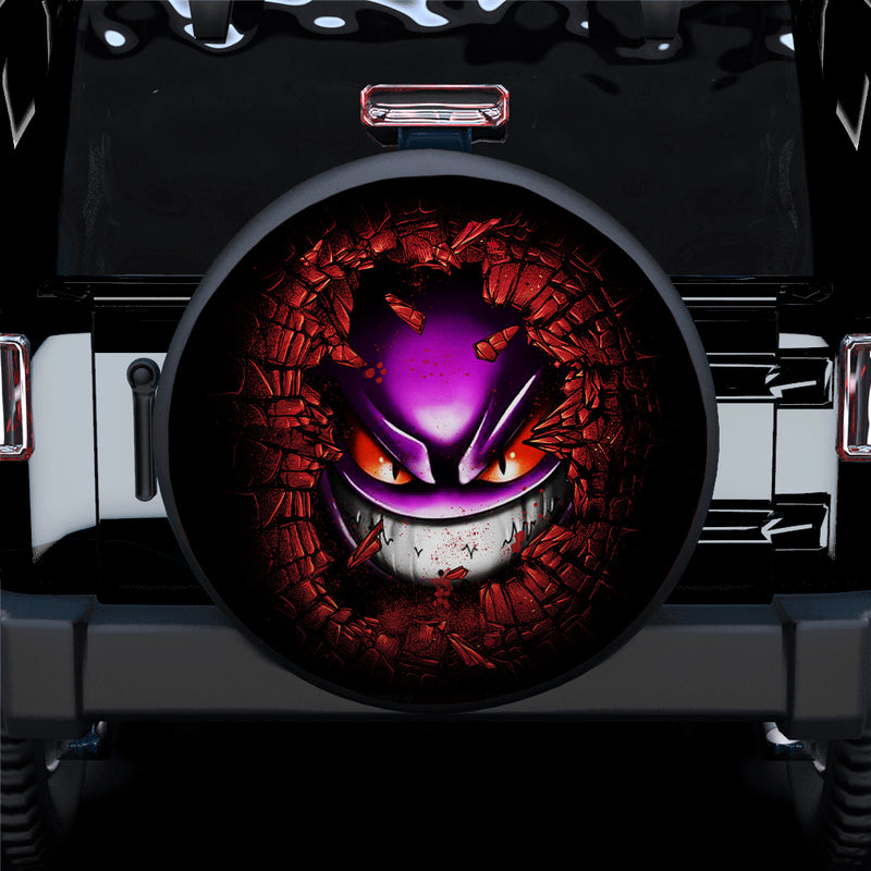 Gengar Pokemon Break Wall Car Spare Tire Covers Gift For Campers Nearkii