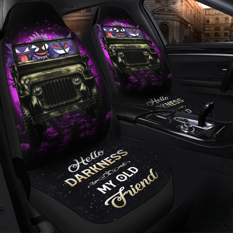 Gengar Pokemon Ghost Halloween Moonlight Ride Jeep Funny Premium Custom Car Seat Covers Decor Protectors Nearkii