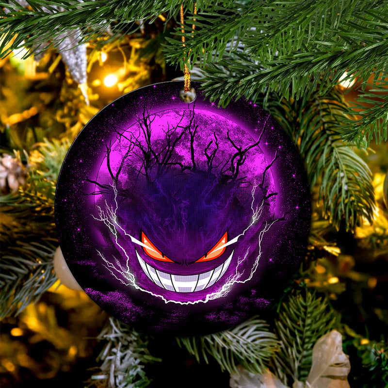 Gengar Pokemon Ghost Scary Moonlight Mica Circle Ornament Perfect Gift For Holiday Nearkii