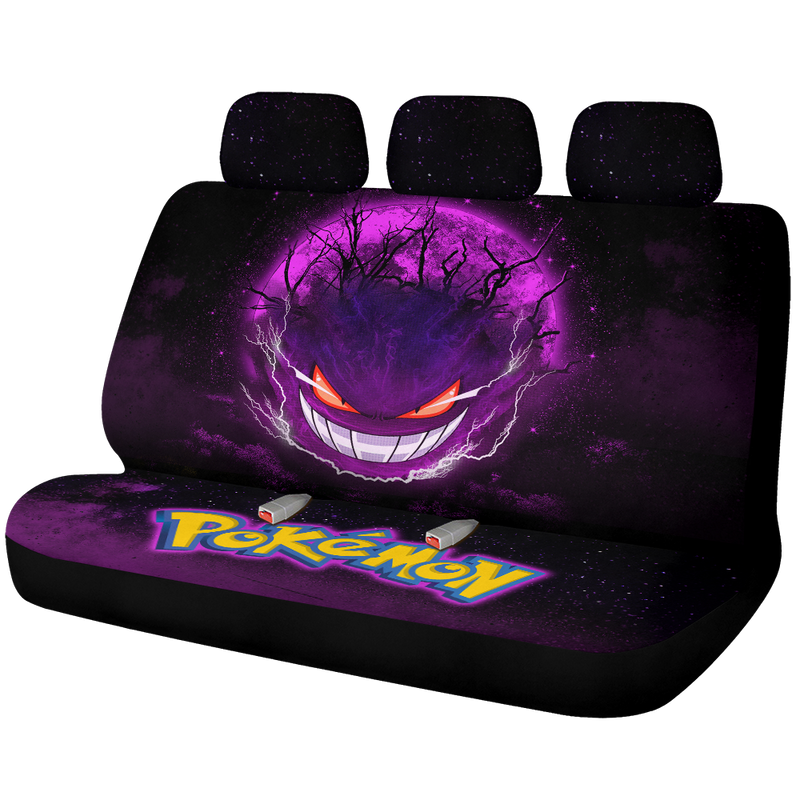 Gengar Pokemon Ghost Scary Moonlight Galaxy Premium Custom Car Back Seat Covers Decor Protectors Nearkii