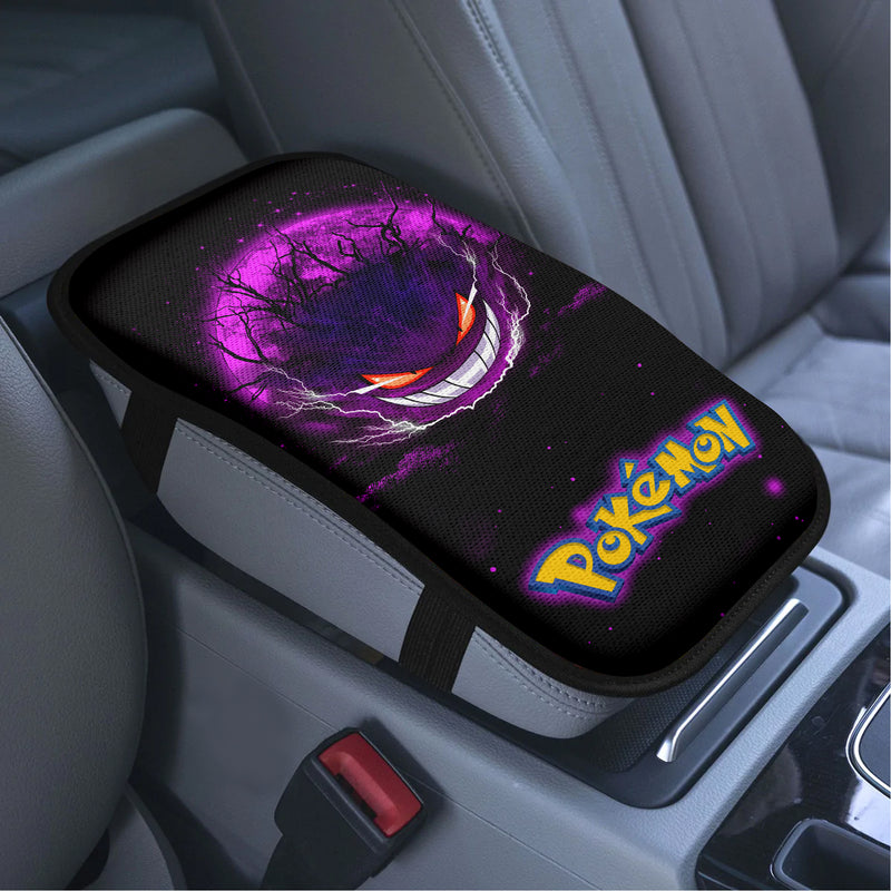 Gengar Pokemon Ghost Scary Moonlight Premium Custom Armrest Center Console Cover Car Accessories Nearkii