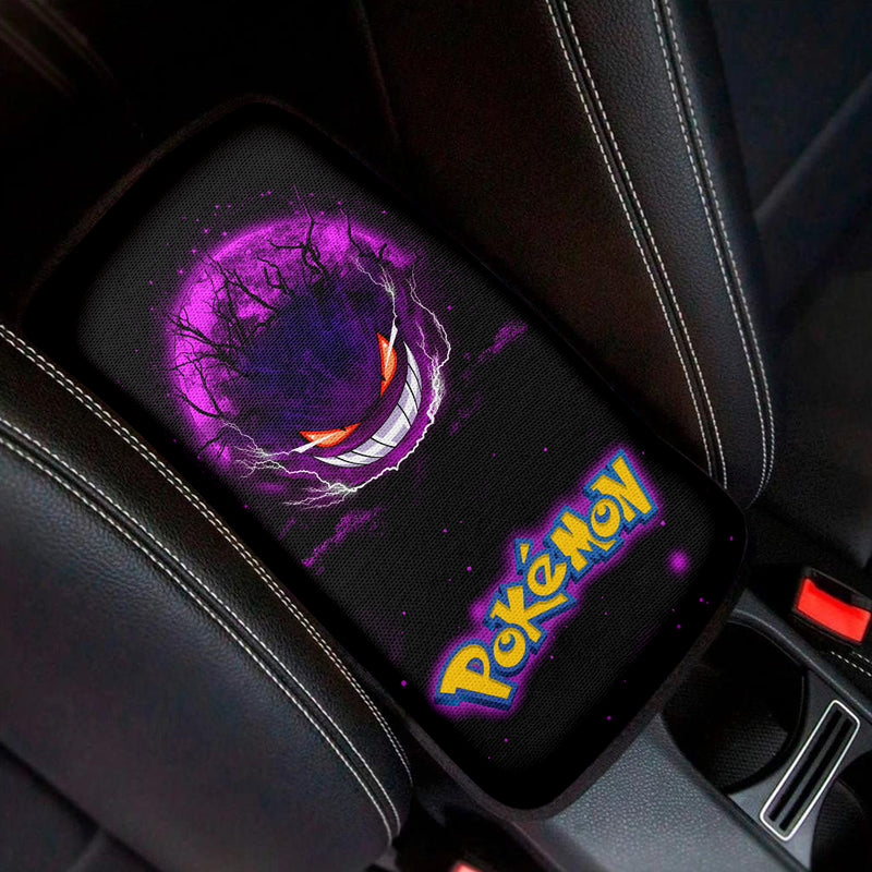 Gengar Pokemon Ghost Scary Moonlight Premium Custom Armrest Center Console Cover Car Accessories Nearkii