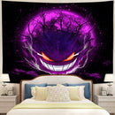 Gengar Pokemon Ghost Scary Moonlight Tapestry Room Decor Nearkii