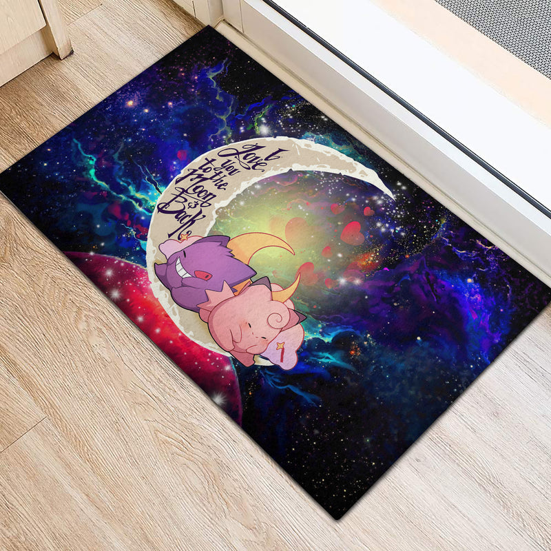 Gengar And Clefable Cute Pokemon Love You To The Moon Galaxy Doormat Home Decor Nearkii