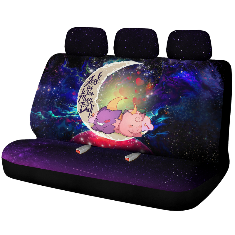 Gengar And Clefable Cute Pokemon Love You To The Moon Galaxy Car Back Seat Covers Decor Protectors Nearkii