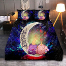 Gengar And Clefable Cute Pokemon Love You To The Moon Galaxy Quilt Bed Sets Nearkii