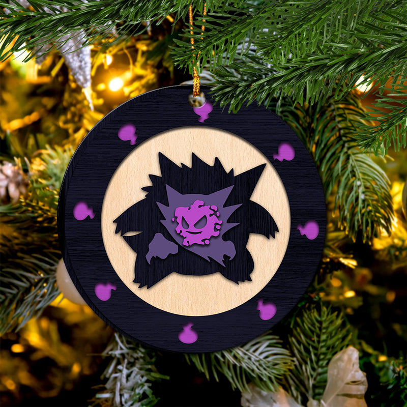 Gengar Evolution Pokemon Ghost Wood Circle Ornament Perfect Gift For Holiday Nearkii