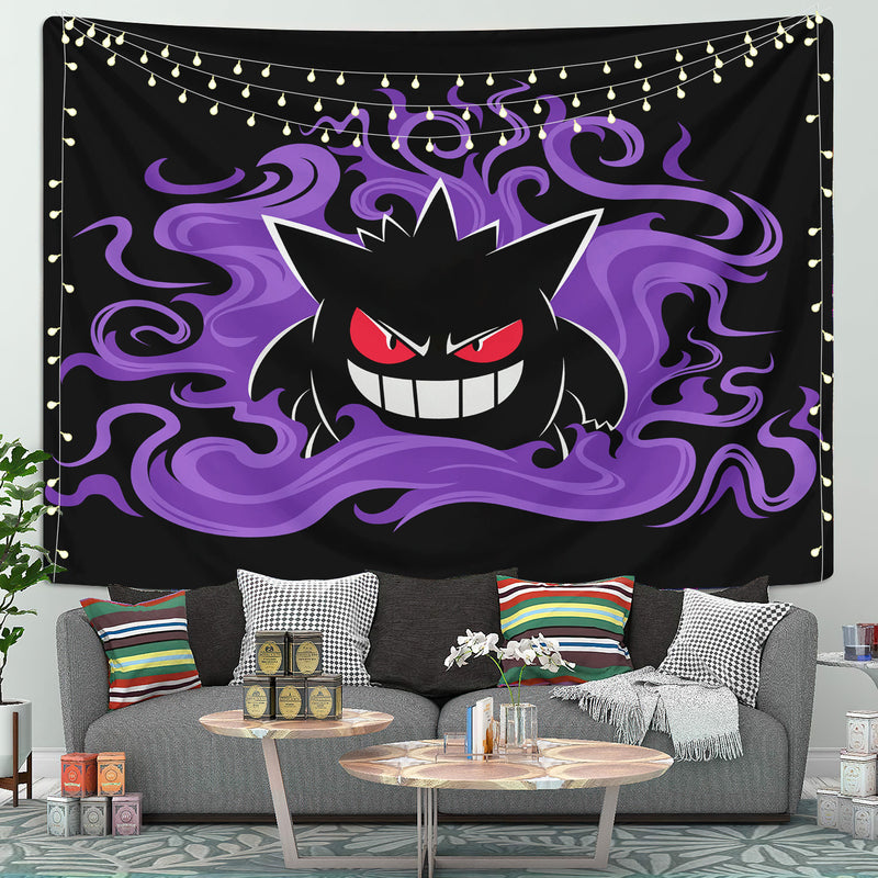 Gengar Pokemon Spoopy Tapestry Room Decor Nearkii