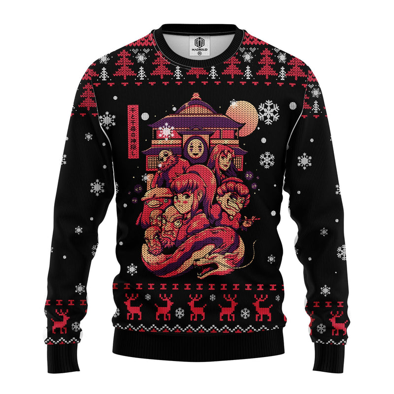 Ghibli Spirited Away Anime Ugly Christmas Sweater Nearkii