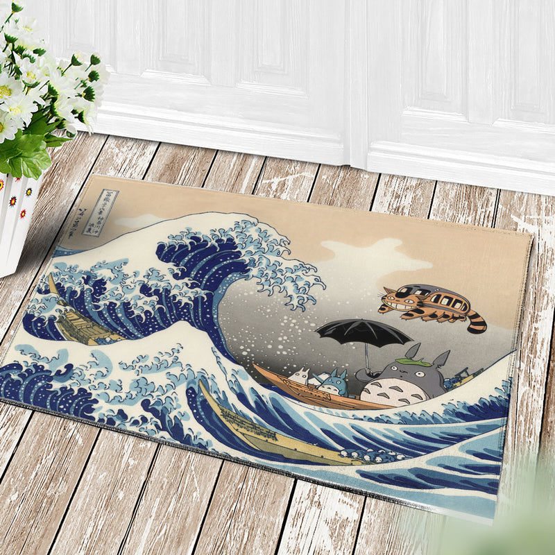 Ghibli Studio Totoro The Great Wave Japan Doormat Home Decor