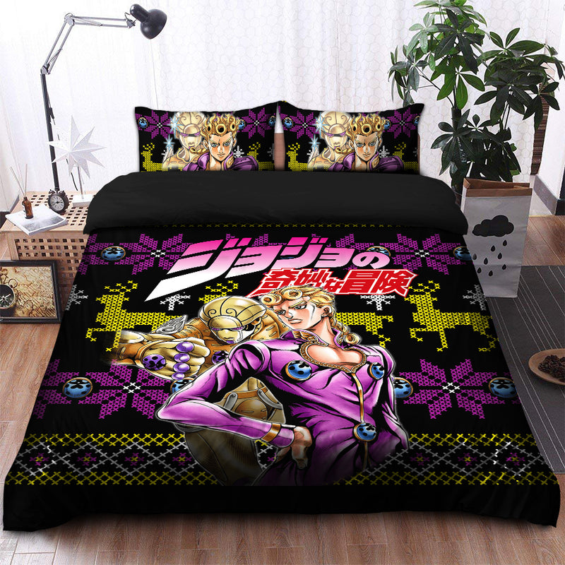 Giorno Jojo Bizzare Adventure Christmas Bedding Set Duvet Cover And 2 Pillowcases Nearkii