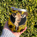Giraffe Sunflower Zipper Wine Tumbler Nearkii