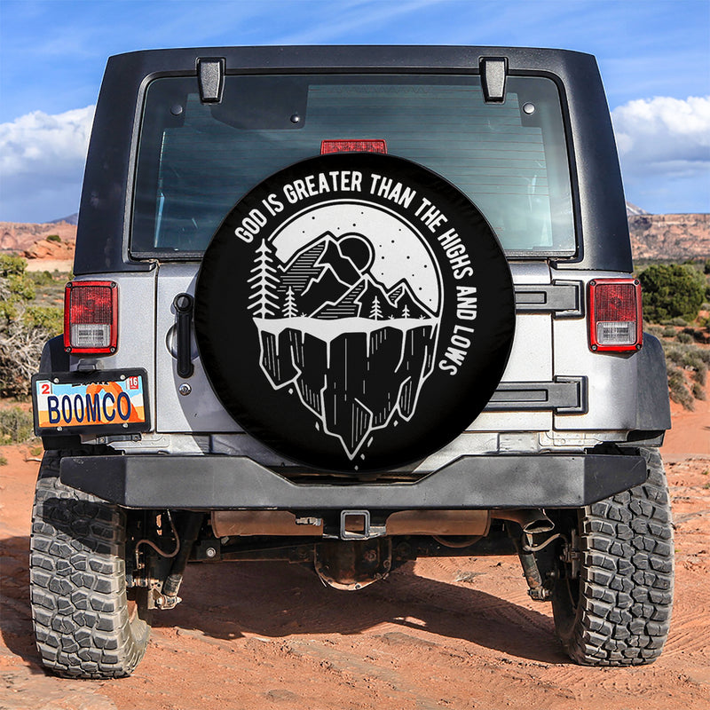 God Is Greater Than The Highs And Lows Jeep Car Spare Tire Cover Gift For Campers Nearkii
