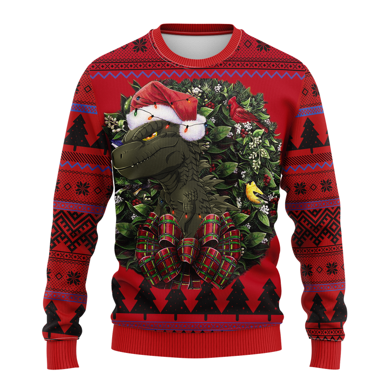 Godzilla Junior Chibi Noel Mc Ugly Christmas Sweater Thanksgiving Gift Nearkii