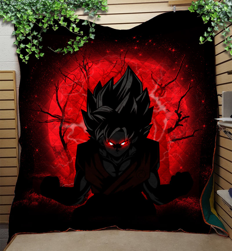 Goku Saiyan Evil Moonlight Quilt Blanket Nearkii
