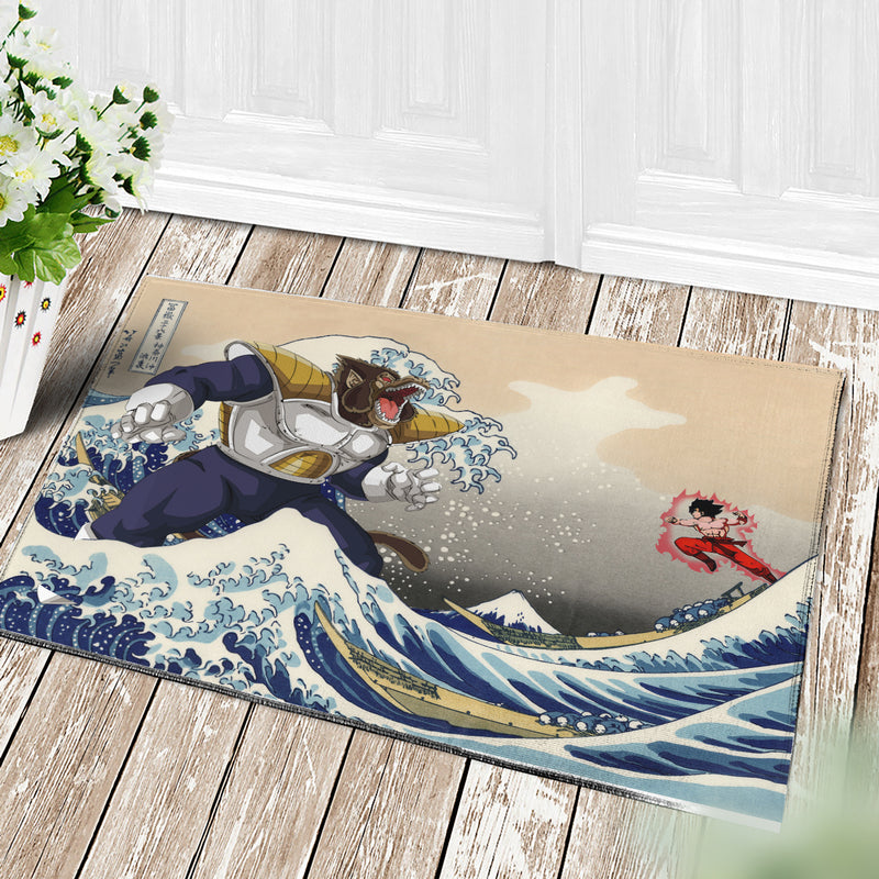 Goku Vs Vegeta The Great Wave Japan Anime Dragon Ball Doormat Home Decor