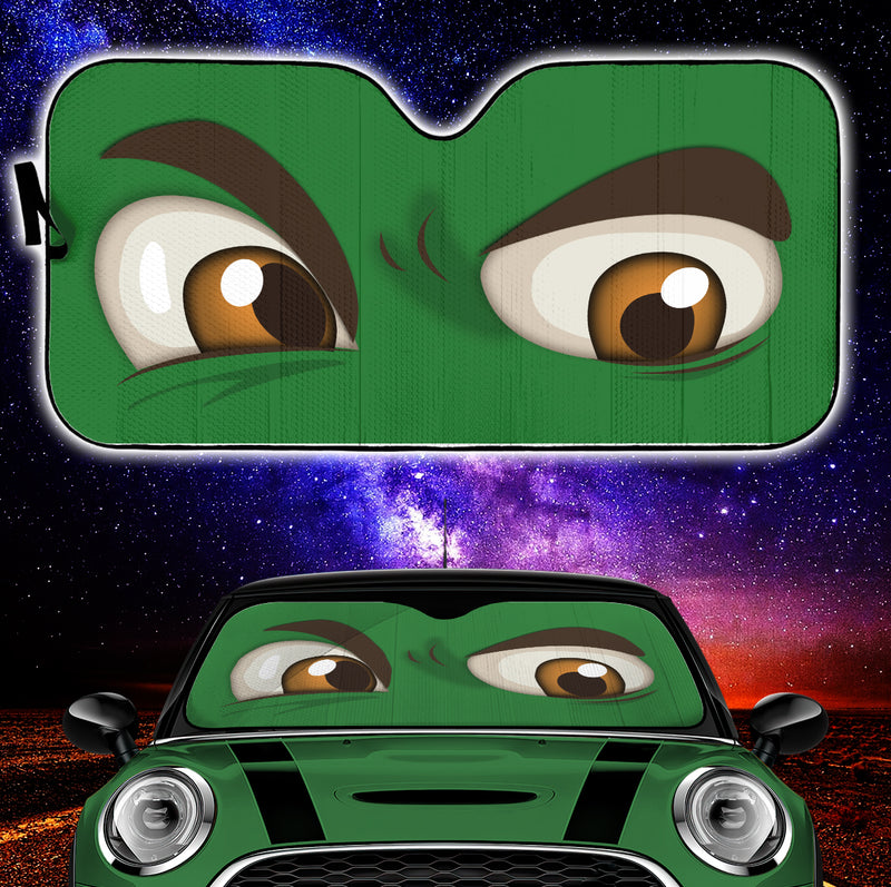 Green Challenging Cartoon Eyes Car Auto Sun Shades Windshield Accessories Decor Gift Nearkii