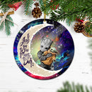 Groot Hold Baby Yoda Love You To The Moon Galaxy Mica Circle Ornament Perfect Gift For Holiday Nearkii