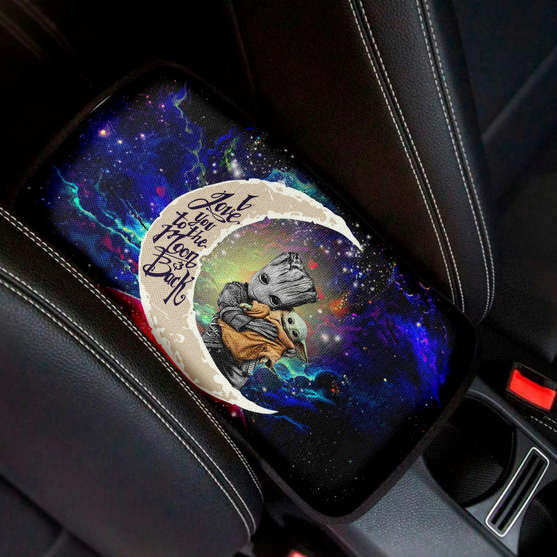 Groot Hold Baby Yoda Love To Moon Back Galaxy Premium Custom Armrest Center Console Cover Car Accessories Nearkii