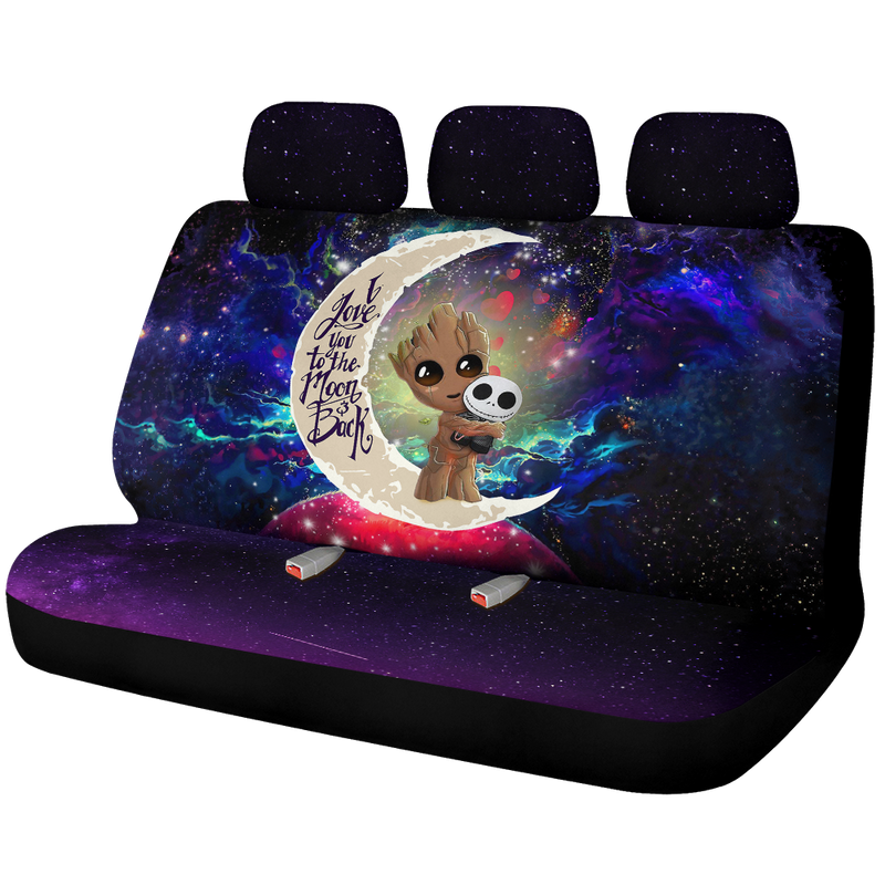 Groot Hold Jack Skelington Love You To The Moon Galaxy Car Back Seat Covers Decor Protectors Nearkii