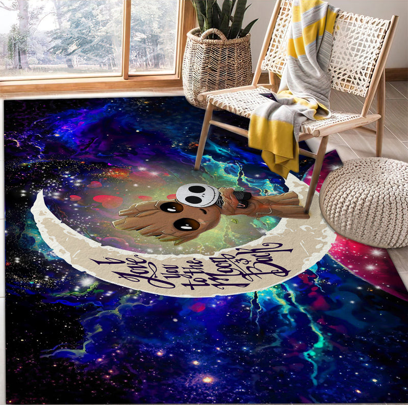 Groot Hold Jack Skelington Love You To The Moon Galaxy Rug Carpet Rug Home Room Decor Nearkii