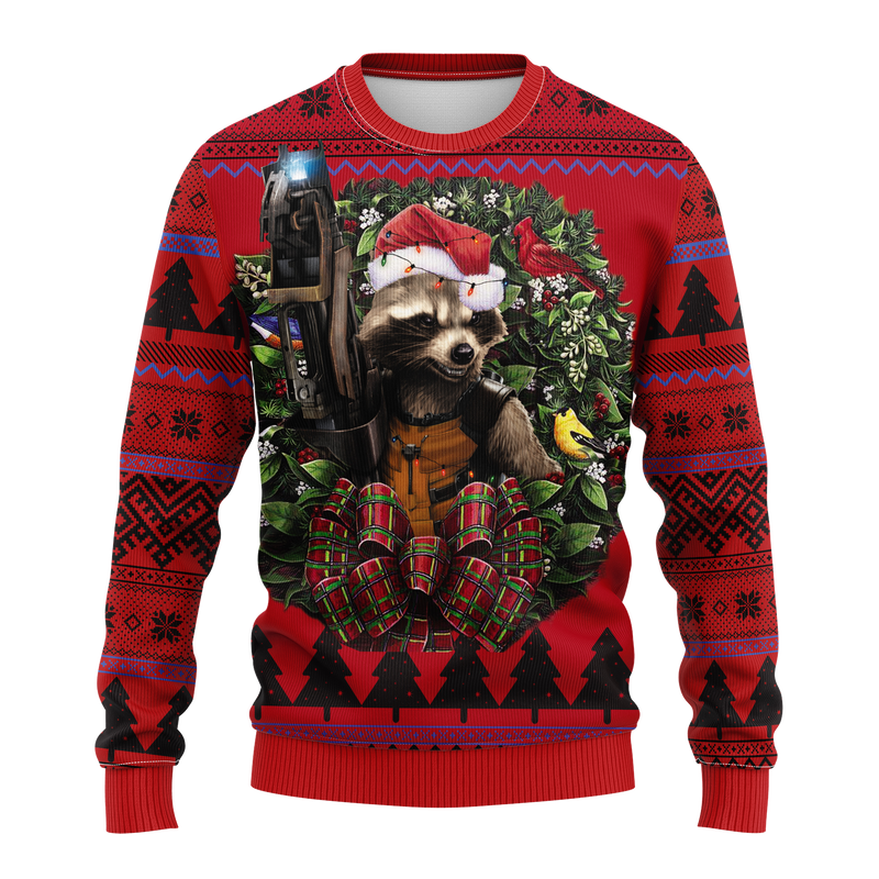 Guardians Of The Galaxy Rocket Racoon Noel Mc Ugly Christmas Sweater Thanksgiving Gift Nearkii