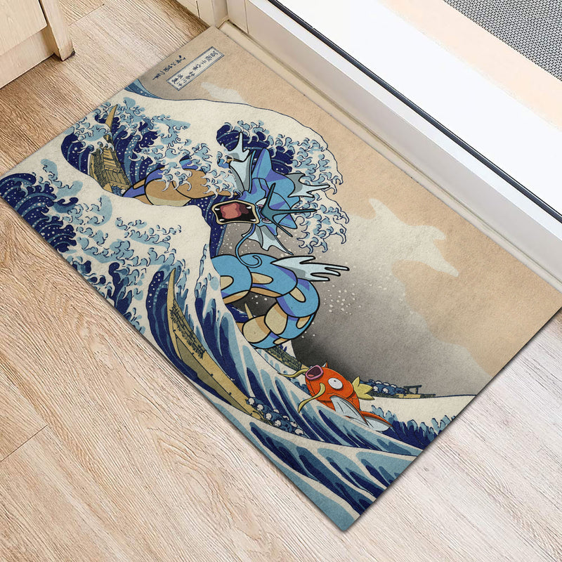 Gyarados Magikarp The Great Wave Japan Pokemon Doormat Home Decor