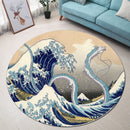 Haku Dragon Ghibli Studio Spirited Away The Great Wave Japan Round Rug