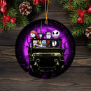Halloween Nightmare Before Christmas Moonlight Drive Jeep Funny Mica Circle Ornament Perfect Gift For Holiday Nearkii