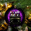Halloween Nightmare Before Christmas Moonlight Drive Jeep Funny Mica Circle Ornament Perfect Gift For Holiday Nearkii