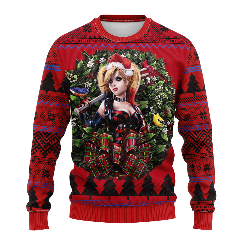 Harley Quinn Arkham Noel Mc Ugly Christmas Sweater Thanksgiving Gift Nearkii