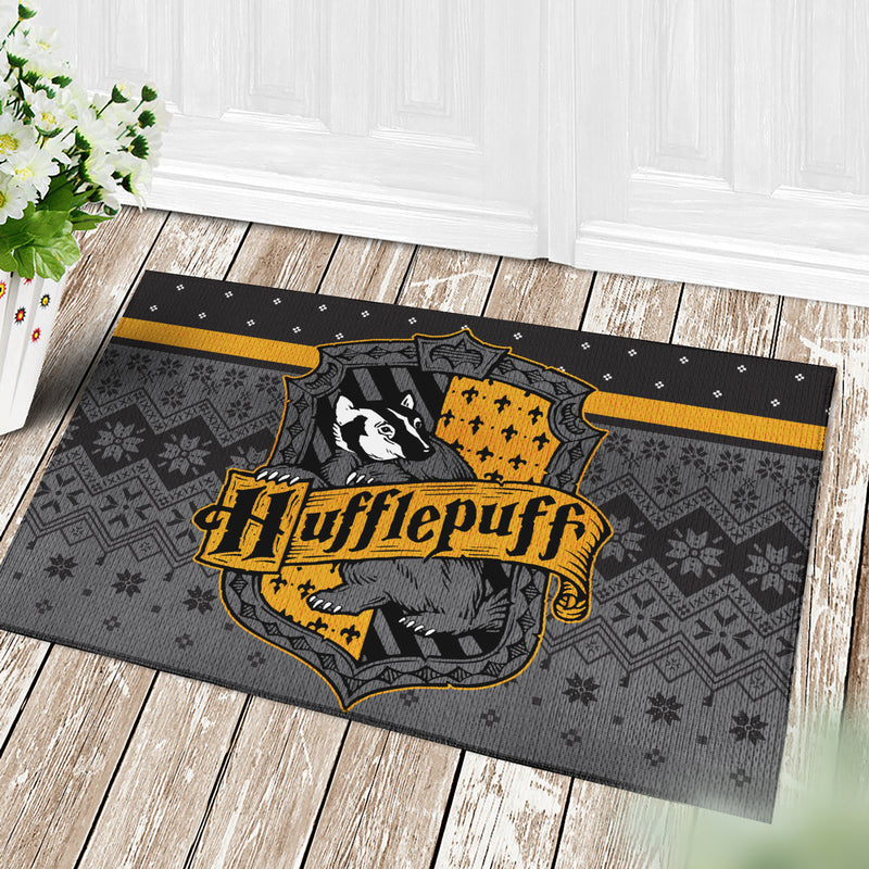 Harry Potter Hufflepuff Yellow Black Christmas Doormat Home Decor
