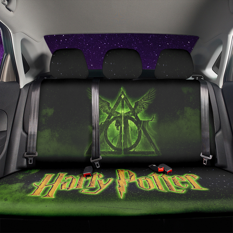 Harry Potter Symbol Moonlight Galaxy Premium Custom Car Back Seat Covers Decor Protectors Nearkii