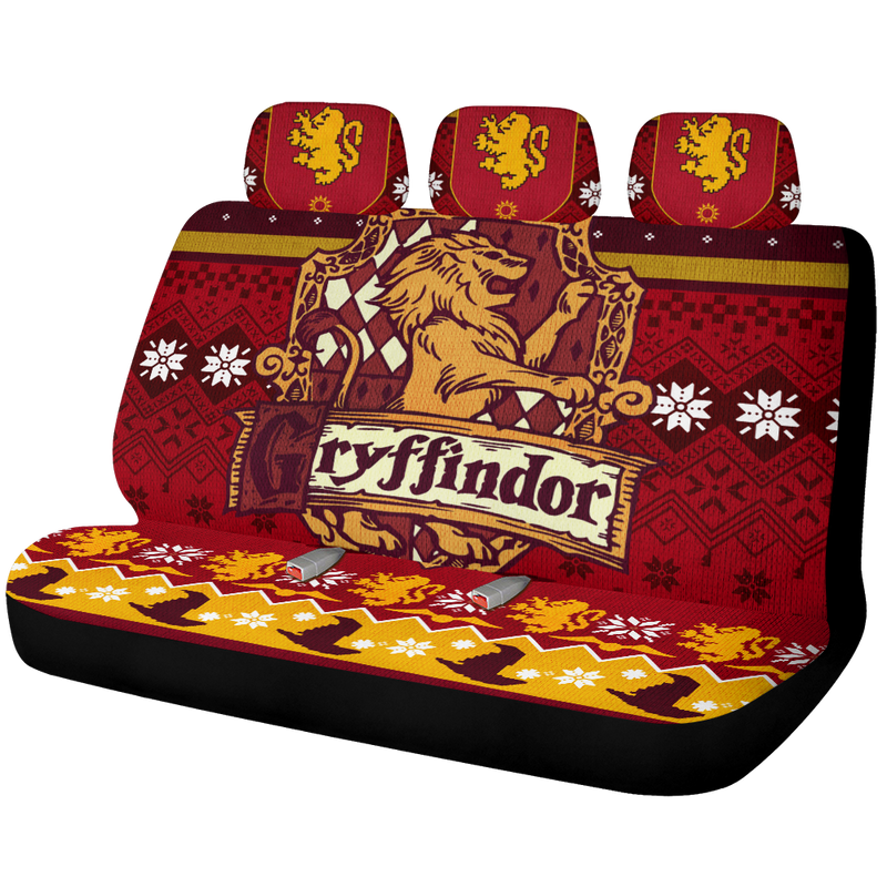 Harry Potter Gryffindor Christmas Car Back Seat Covers Decor Protectors Nearkii