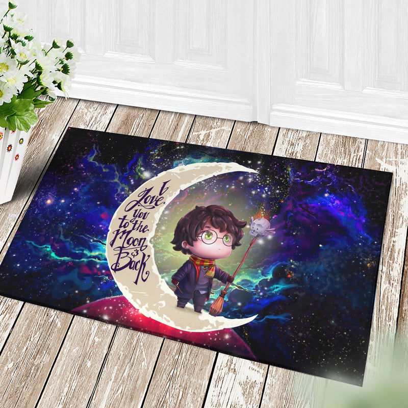 Harry Potter Chibi Love You To The Moon Galaxy Back Doormat Home Decor Nearkii