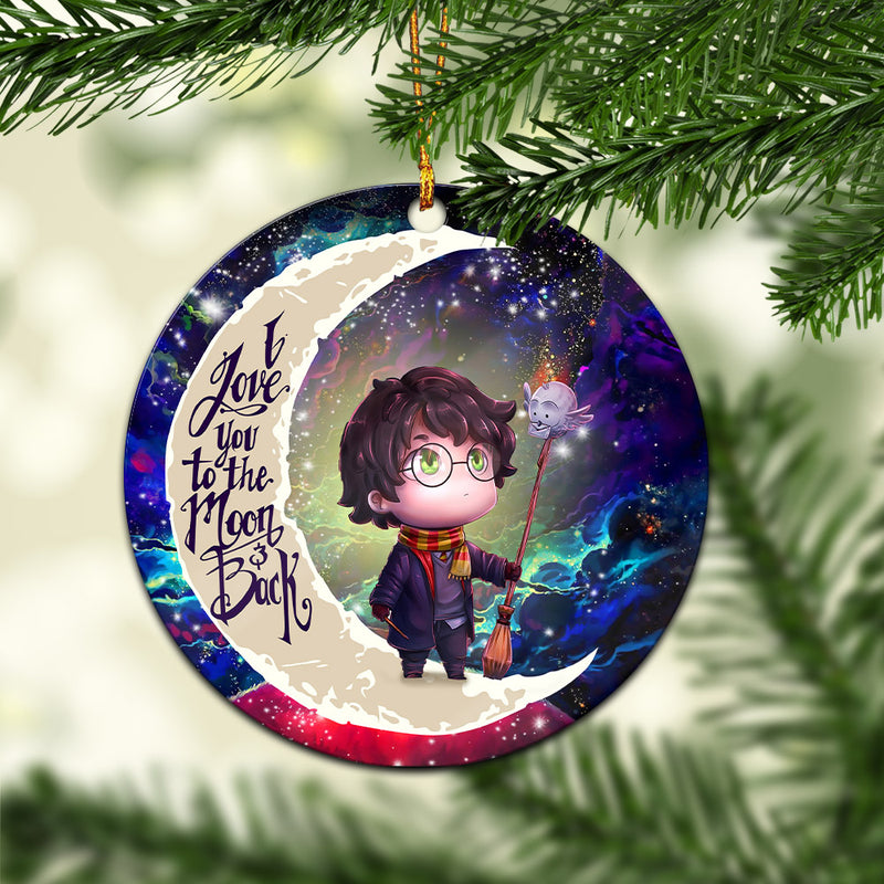 Harry Potter Chibi Love You To The Moon Galaxy Mica Circle Ornament Perfect Gift For Holiday Nearkii