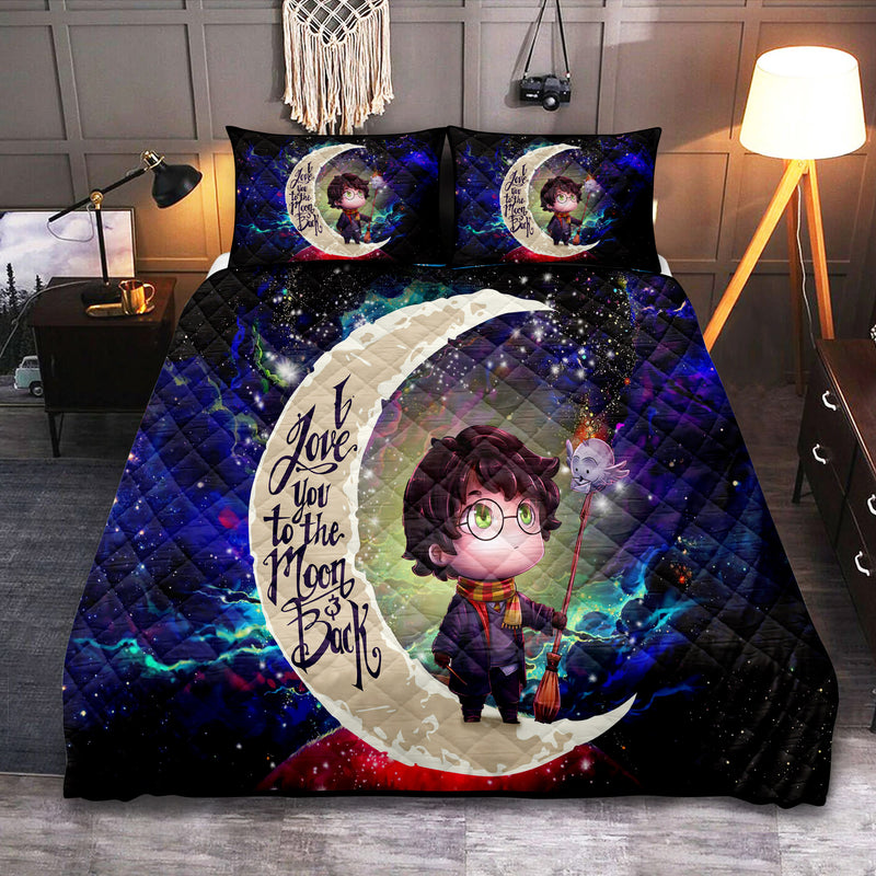 Harry Potter Chibi Love You To The Moon Galaxy Quilt Bed Sets Nearkii