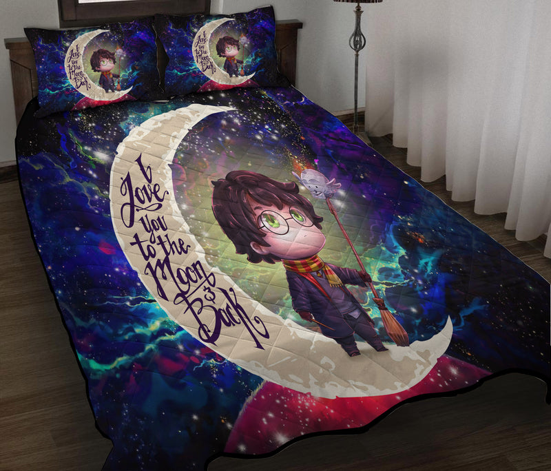 Harry Potter Chibi Love You To The Moon Galaxy Quilt Bed Sets Nearkii